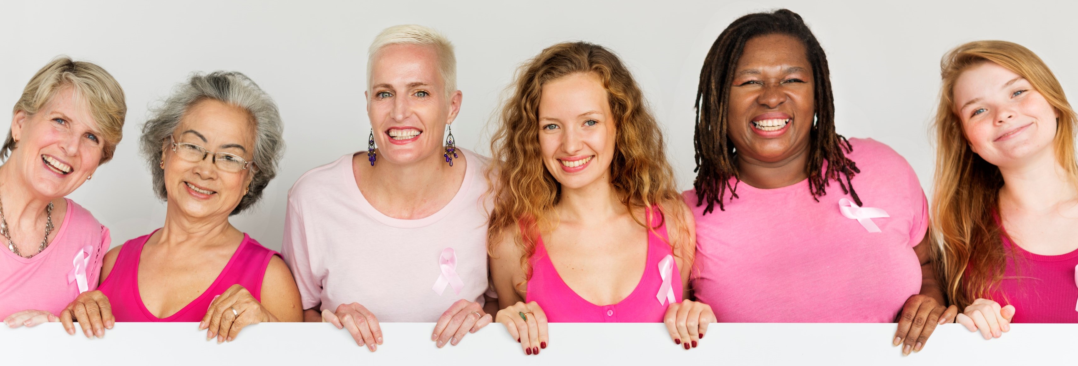 Pink Ribbon Breast Cancer Girls Feminine Copy Space Banner Conce